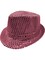 Adult's LED Light Up Pink Sequin Fedora Jazz Hat Costume Accessory
